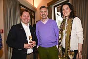Christian Bär (Hoteldirektor Alpenhof Murnau), Tobias Graf von Woitzik und Barkovice, Anwältin Christiane Mocker @ "Kunst-Wochenende auf dem Lande“ - Präsentation der Kunstwirte 2020 im Hotel Alpenhof und weiteren Lokalitäten in Murnau am 07.03.2020 / Foto: BrauerPhotos / S.Brauer